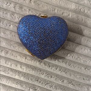 Heart-Shaped Blue Clutch